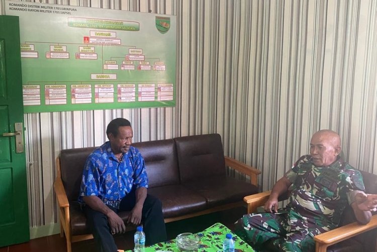 Danramil Jayapura Selatan Terima Kunjungan Kepala Suku Pegunungan