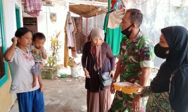 Danramil Pekalongan Timur Dan Kader PKK Pantau Perkembangan Anak Stunting