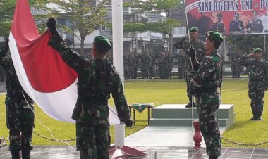 Kodim 0712/Tegal Gelar Upacara Bendera Awal Bulan Desember Tahun 2022