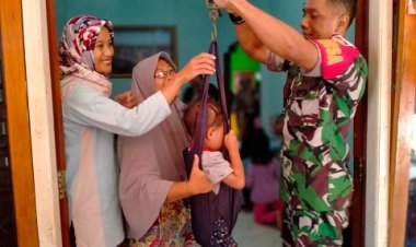 Babinsa Monitoring Kegiatan Posyandu guna mencegah Stunting