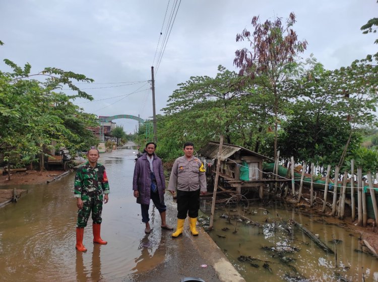Antisipasi Banjir, Babinsa Koramil 10/Wiradesa Bersama Bhabinkamtibmas Cek Tanggul Sungai Sengkarang