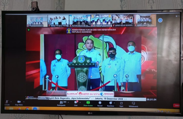 Hari Bela Negara ke 74, Kalapas Purwokerto, Bayu Irsahara Ikuti Zoom