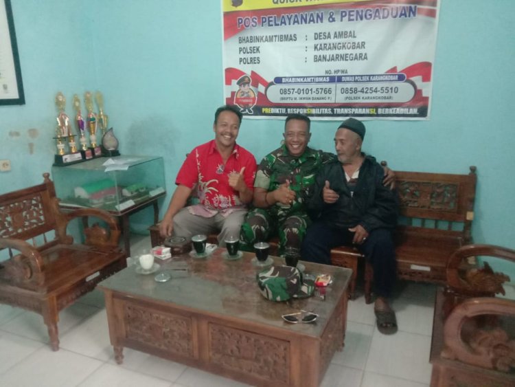 Tingkatkan Sinergitas Wilayah Danramil Jalin Komsos Dengan Kepala Desa Ambal