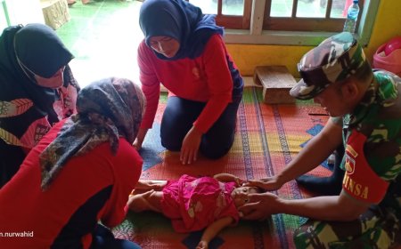 Cegah Stunting Babinsa Beri Motivasi Pada Kegiatan Posyandu Balita
