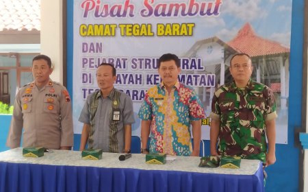 Danramil 01 Tegal Barat Hadiri Acara Pisah Sambut Camat Tegal Barat