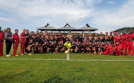 Kodim 0712 Tegal Latih Tanding Sepak Bola Dengan BPBD Kabupaten Tegal