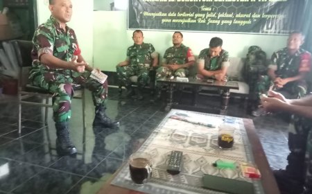 Evaluasi Pelaksanaan Tugas Para Babinsa, Danramil 10 Dukuhturi Laksanakan Jam Danramil