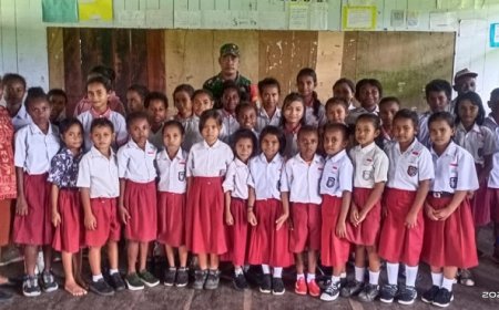 Serbuan Sekolah SD Negeri Inpres Buasum Oleh Babinsa Koramil Unurum Guay