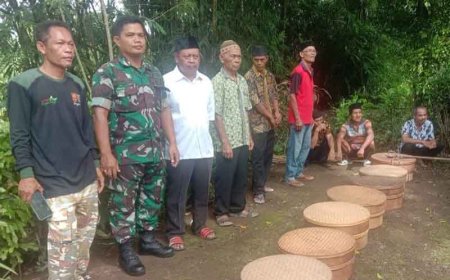 Koramil Somagede Ikuti Kegiatan Adat Bersih Petilasan Manggih Sari