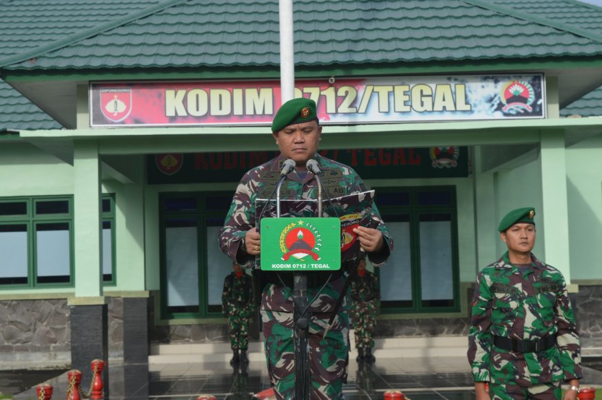 Bacakan Amanat Danrem, Dandim 0712 Tegal Pimpin Upacara Minggu Pertama Tahun 2023