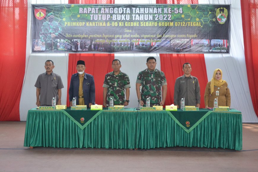Kodim 0712 Tegal Gelar Rapat Anggota Tahunan Primkop Kartika A.08 Tutup Buku Tahun Anggaran 2022