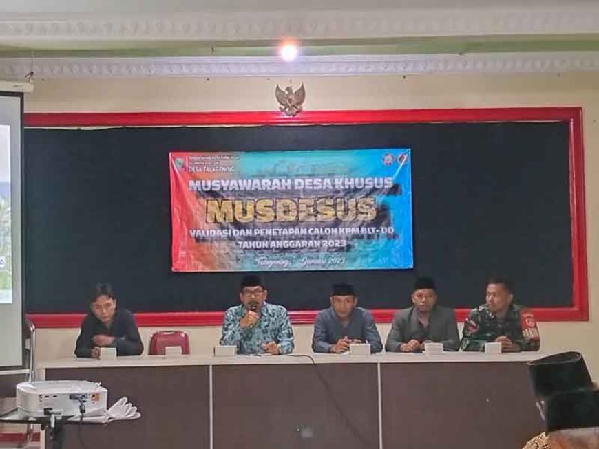 Babinsa Talagening Hadiri Musdessus Validasi dan Penetapan KPM