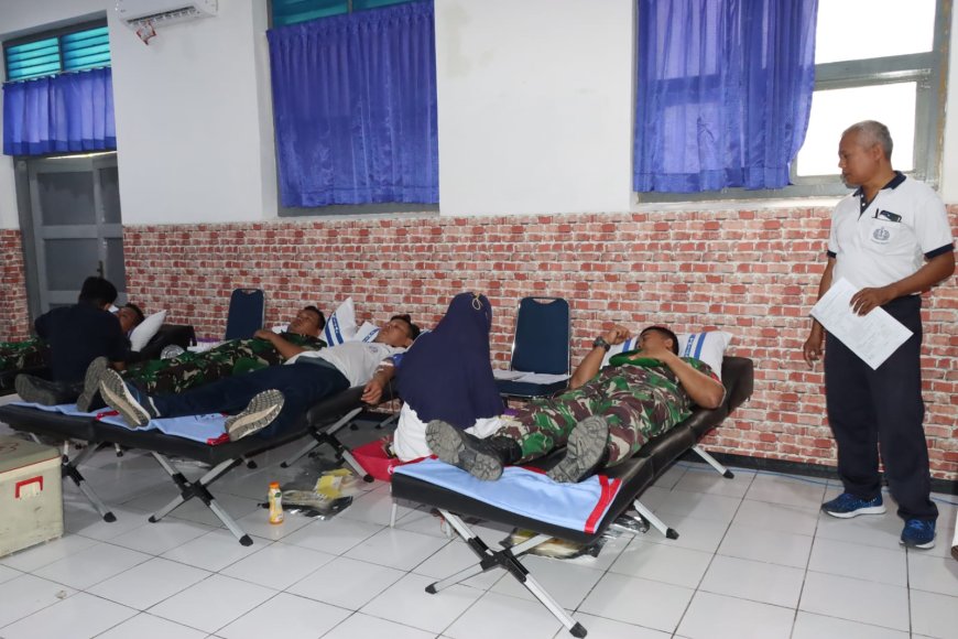 Kodim 0712 Tegal Ikut Serta Donor Darah HUT POMAL Ke-77 Tahun 2023