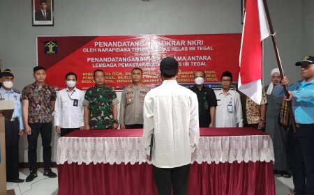 Kasdim 0712 Tegal Saksikan Napiter Ucapkan Ikrar Setia NKRI
