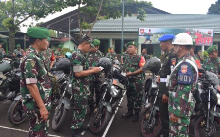 Denpom IV Tegal Periksa Kendaraan Anggota Kodim Tegal