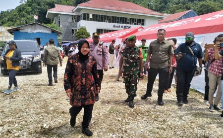 Sinergi Koramil Jayapura Selatan Dan Polsek Amankan Kunjungan Menteri Sosial