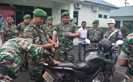 Dandim 0712 Tegal Periksa Kendaraan Dinas Anggota Kodim Tegal