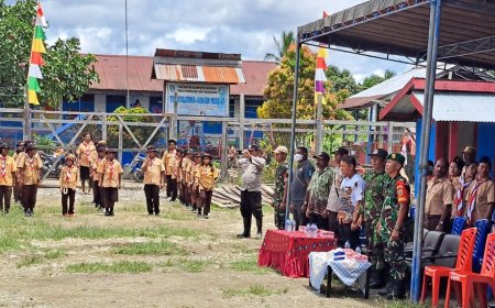 Babinsa Koramil Kaureh Hadiri Upacara Pembukaan Perkemahan HUT Bapak Pandu Dunia Ke 166