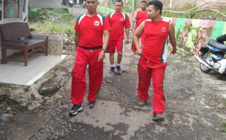 Jaga Kebugaran, Anggota Koramil Bojong Kodim Tegal melaksanakan Senam dan Jalan Santai