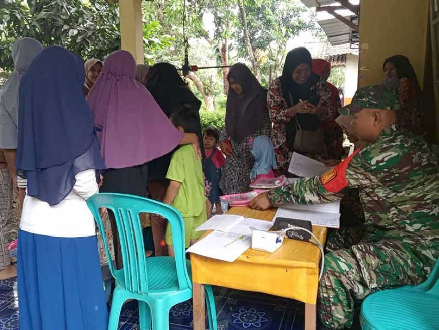 Dukung Balita Sehat Babinsa Melaksanakan  Pendampingan Giat Posyandu