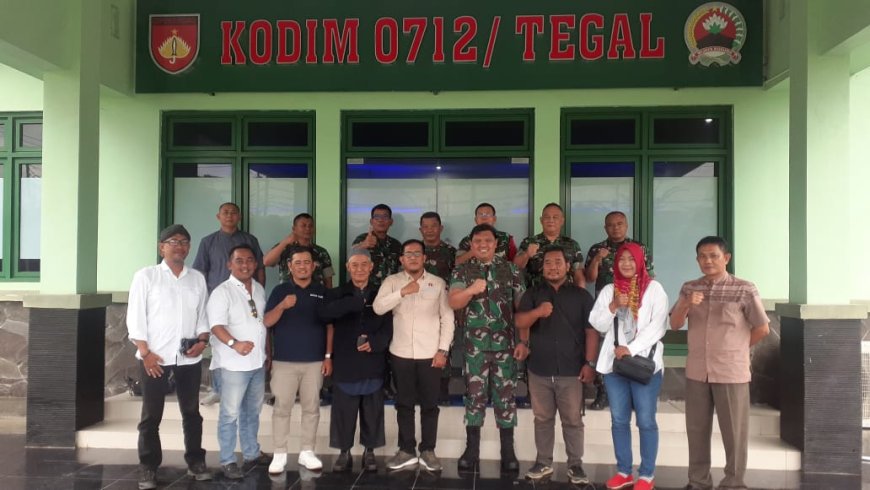 Dalam Rangka Hari Pers Nasional Ke 77, Dandim 0712 Tegal Menerima Kunjungan Pengurus Persatuan Wartawan Indonesia (PWI) Kota Tegal