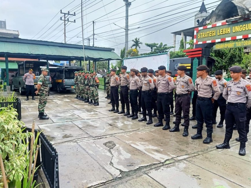 Apel Gabungan Kesiapsiagaan TNI Polri Antipasi Kamtibmas Dan Bencana Alam Di Kabupaten Jayapura