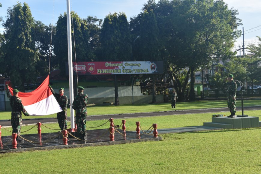 Kodim 0712 Tegal Gelar Upacara Mingguan