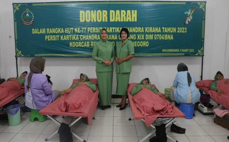Hut Persit Ke 77 Gelar Donor Darah