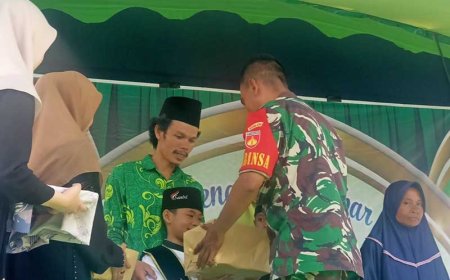 Babinsa Sertu Yusrizal Hadiri Pengajian Akbar Haflah Akhirussanah Qotmil Qur'an LPQ AN NAWASIR