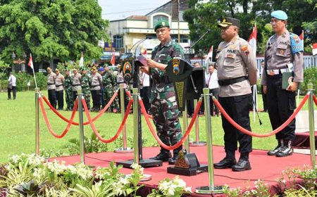 Jaga dan Amankan Kondusifitas Wilayah TNI-Polri se-Eks Karesidenan Banyumas gelar Apel Jam Pimpinan