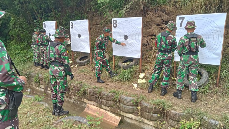 Asah Kemampuan Prajurit, Kodim 0712 Tegal Gelar Latihan Menembak