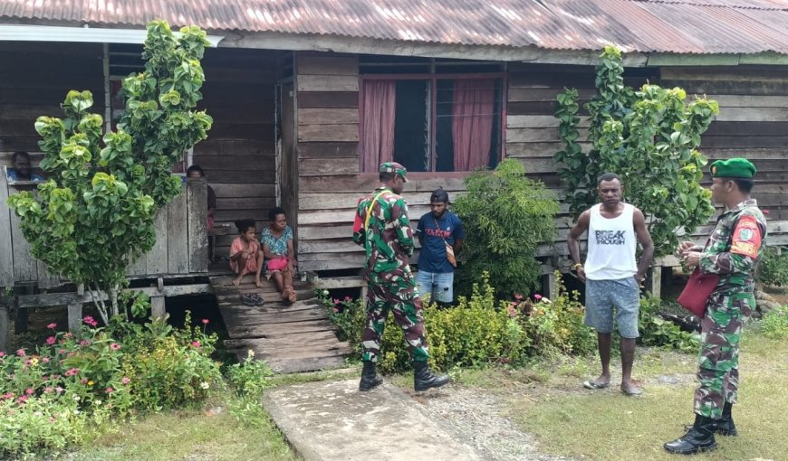 Babinsa Senggi Jalin Komsos Dengan Warga Perbatasan RI PNG