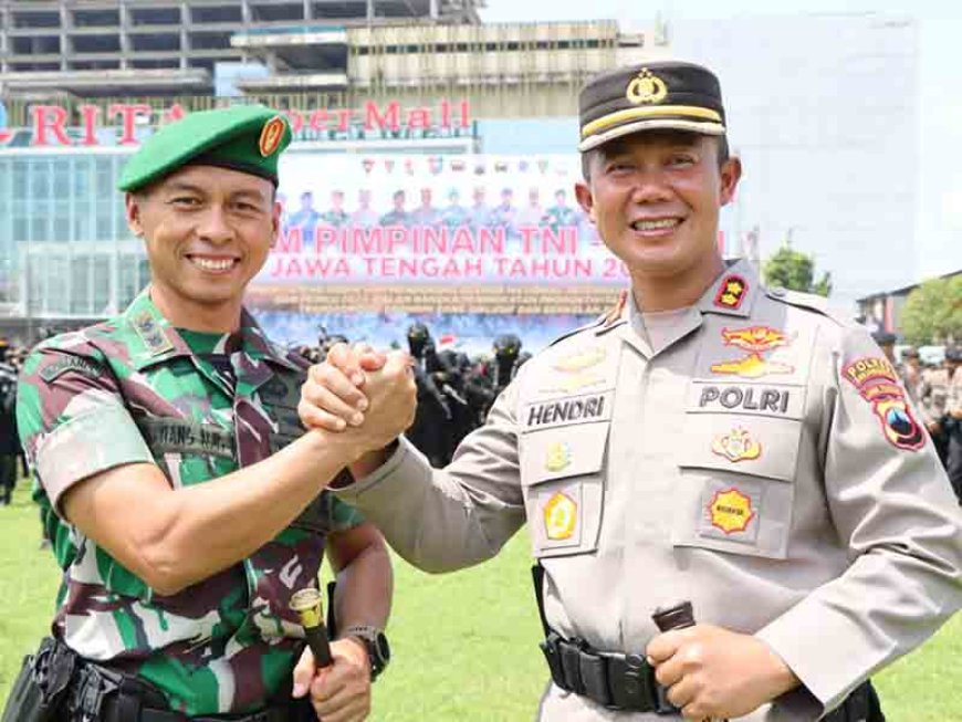 Kodim 0704/Banjarnegara Bersama Polres Banjarnegara Mengikuti Jam Pimpinan Di Purokerto