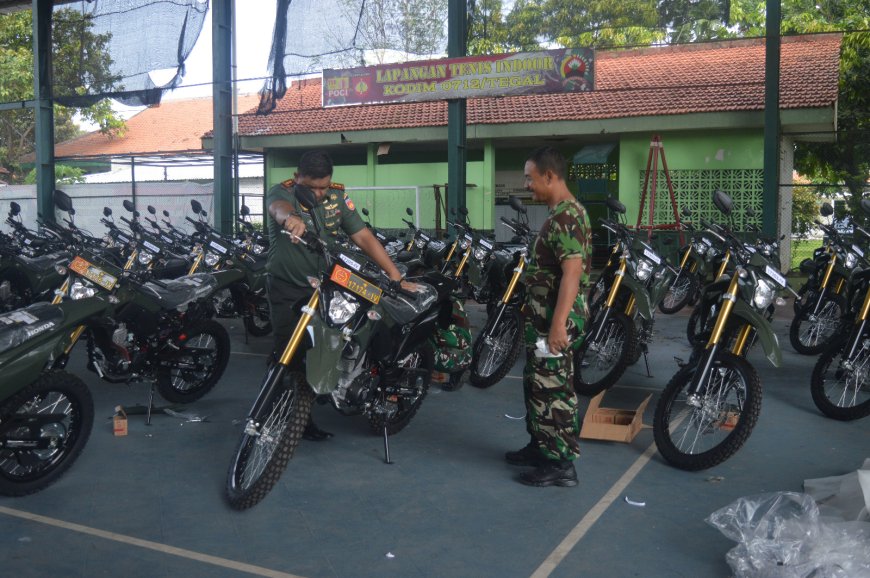 Dandim 0712 Tegal Lakukan Pengecekan Kendaraan Dinas Sebelum Dibagikan Kepada Babinsa