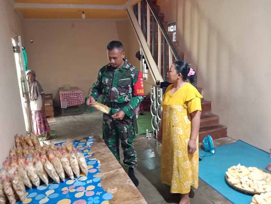 Babinsa di Pagedongan Gencar Lakukan Komsos untuk Membangun UMKM Berbasis Singkong dan Talas