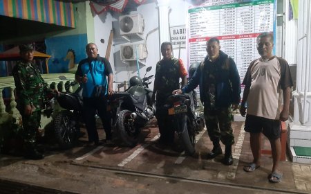 Laksanakan Patroli Malam, Danramil Talang Himbau warga tidak bermain petasan