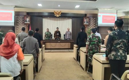 Wakili Dandim Tegal, Perwira Sandi Kodim Tegal Hadiri Rakor Persiapan Pengamanan Hari Raya Idul Fitri 1444 H Kabupaten Tegal