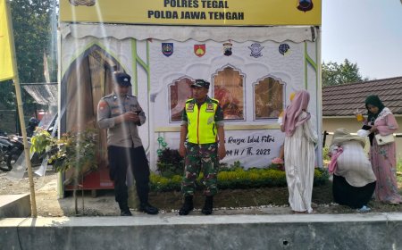 Tingkatkan Keamanan Pada Libur Lebaran, Babinsa Kodim Tegal Pantau Obyek Wisata Cacaban