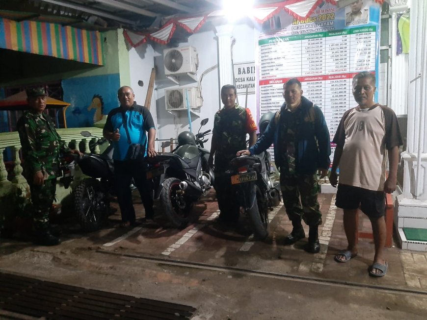 Laksanakan Patroli Malam, Danramil Talang Himbau warga tidak bermain petasan
