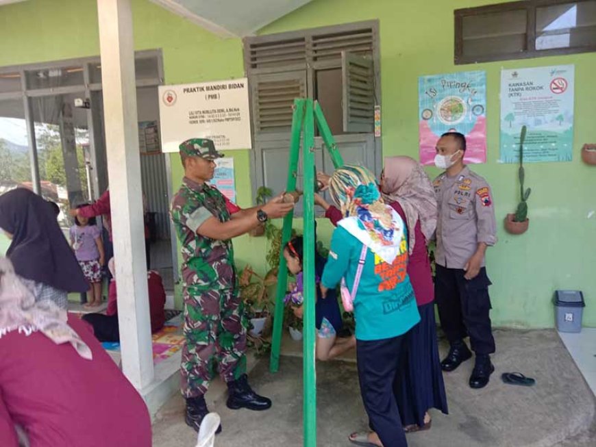 Babinsa dan Bhabinkamtibmas Dampingi Posyandu untuk Wujudkan Generasi Penerus Bangsa yang Sehat