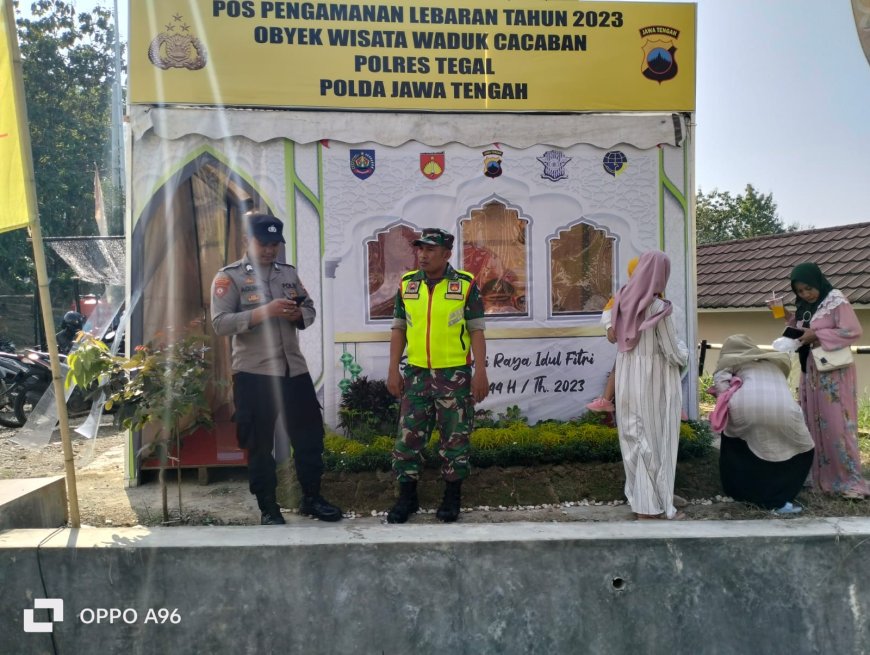 Tingkatkan Keamanan Pada Libur Lebaran, Babinsa Kodim Tegal Pantau Obyek Wisata Cacaban
