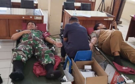 Hari Jadi Kabupaten Tegal Ke-422, Babinsa Jatinegara Bersamam Forkopimcam Ikuti Bakti Sosial Donor Darah