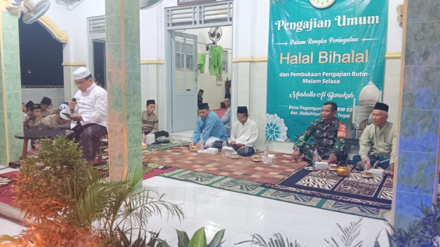 Babinsa Kodim Tegal Hadiri Pembukaan Pengajian Rutin dan Halal Bihalal