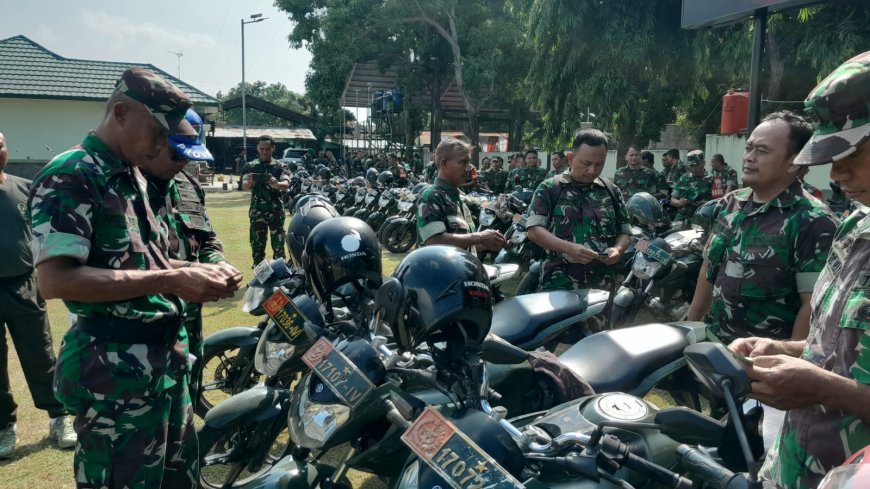 Menekan Angka Pelanggaran dan Kecelakaan, Staf Logistik Kodam IV Diponegoro Lakukan Pengecekan Kendaraan Dinas Kodim Tegal