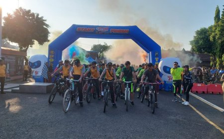 Dandim Tegal Ikuti Fun Bike Presisi Hari Bhayangkara Ke-77 Tahun 2023