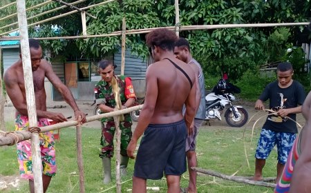 Wujudkan Kebersamaan Babinsa Gotong Royong Bersama Warga Binaan
