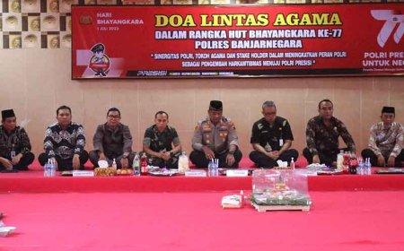 Polres Banjarnegara Gelar Doa Lintas Agama Peringati Hari Bhayangkara Ke-77