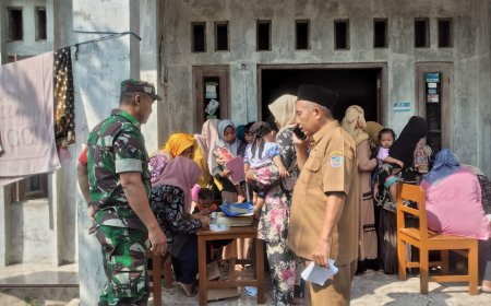 Dukung Program Pemerintah, Babinsa Talang Monitoring Pelaksanaan Posyandu