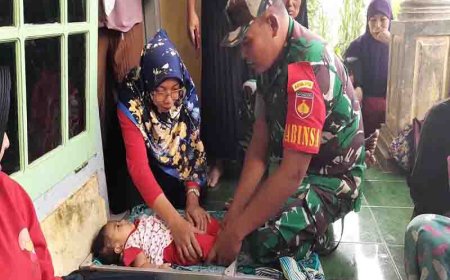 Wujudkan Balita Sehat Bebas Stunting Babinsa Dampingi Kegiatan Posyandu Balita