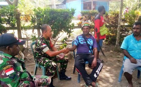 Bina Mitra Karib Babinsa Koramil Waris Temui Tokoh Pemuda